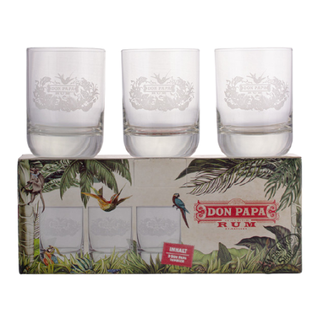 Don Papa Tumbler Glas 3er Set inkl. Verpackung