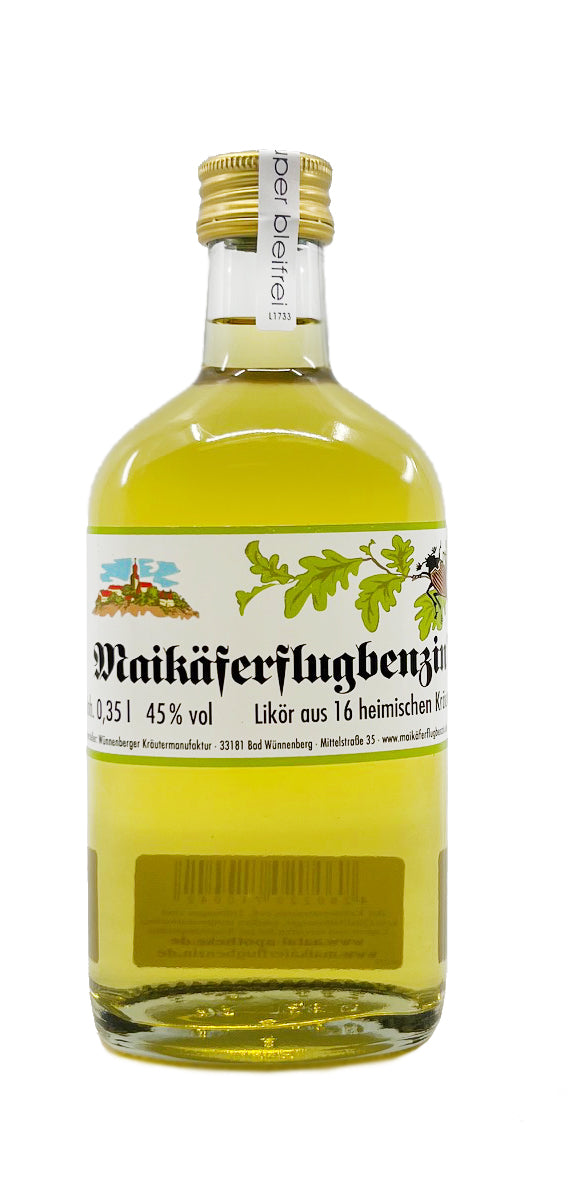 Maikäferflugbenzin Likör aus 16 heimischen Kräutern 45 % Vol. 0,35l